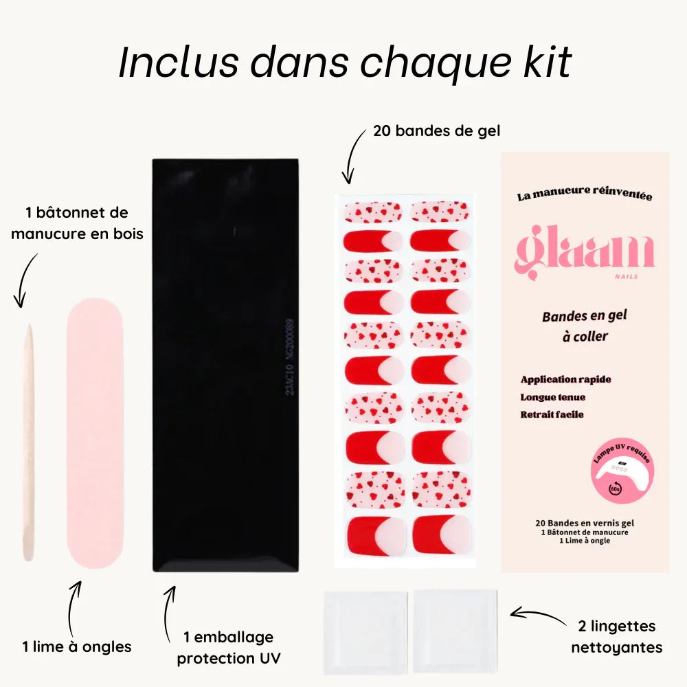 Autocollant ongle gel saint valentin
