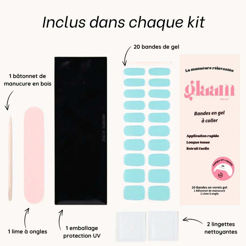 autocollants en gel pour ongles bleu