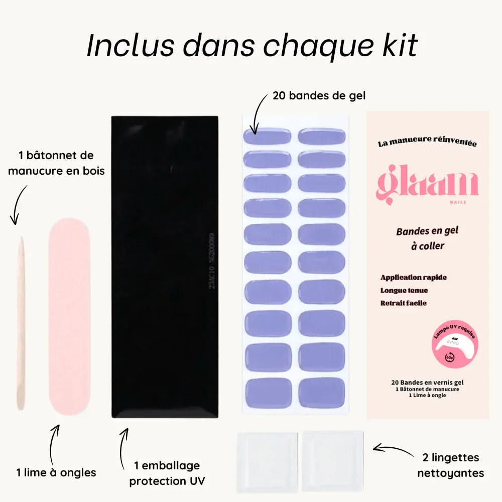 stickers en gel pour ongles violet bleuté
