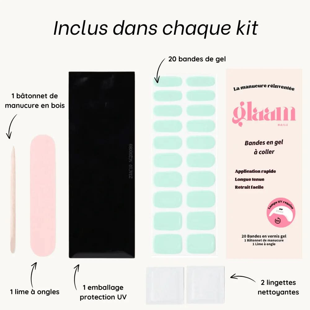 autocollant en gel pour ongles vert pastel