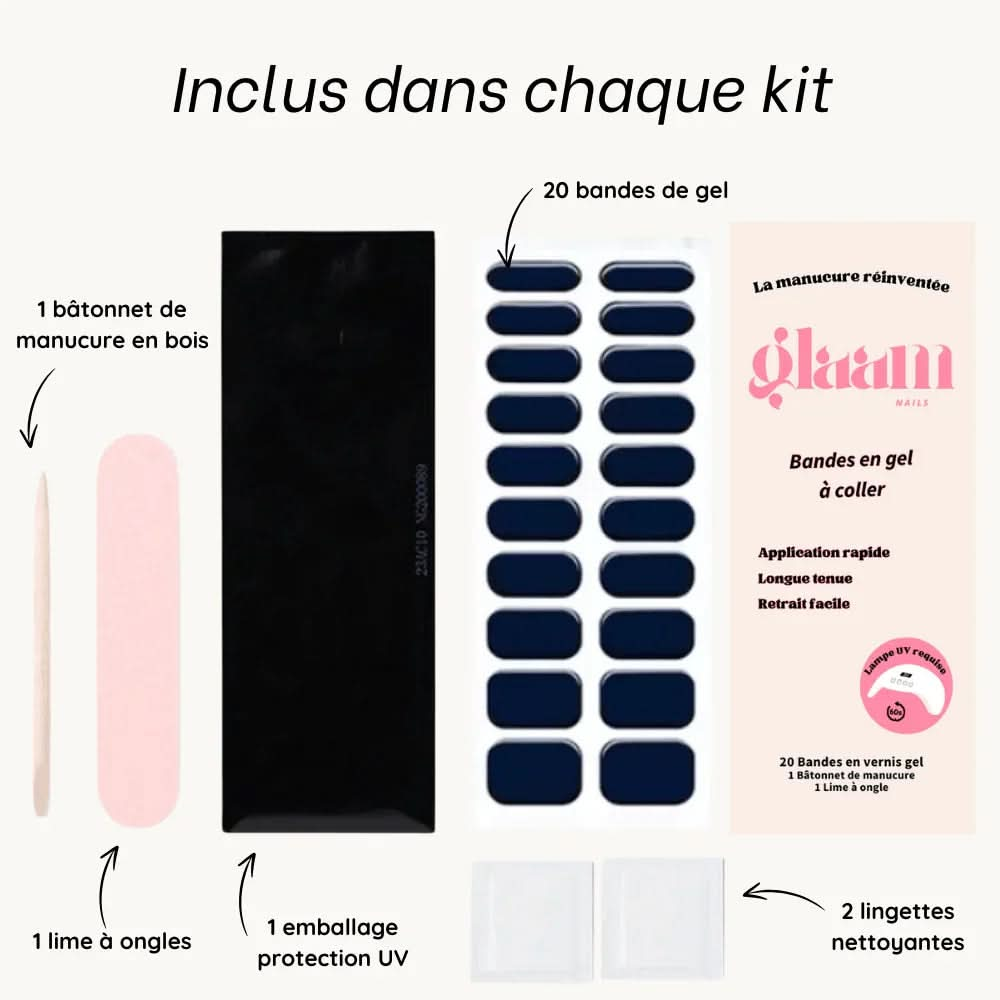 stickers pour ongles en gel bleu nuit