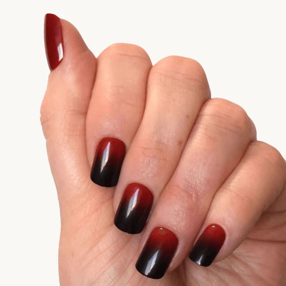 stickers ongles gel uv babyboomer rouge noir