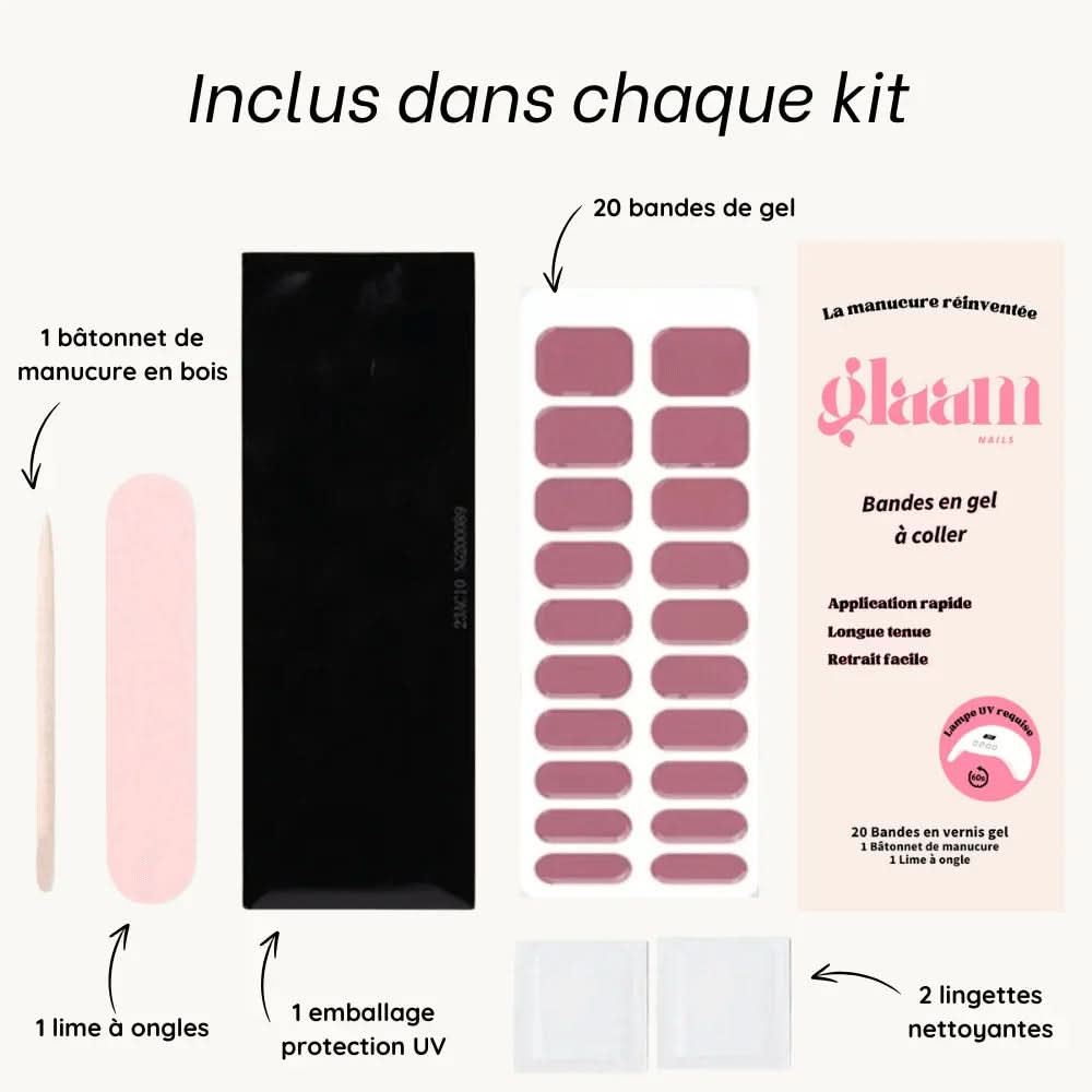 autocollants en gel pour ongles vieux rose