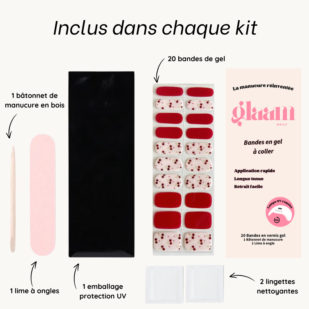 Autocollant ongle cerise