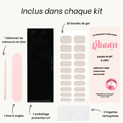 stickers ongles en gel beige