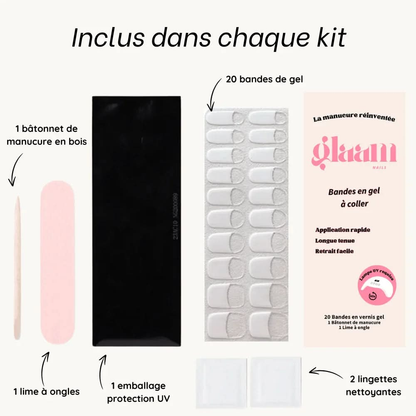 stickers gel UV french manucure pailletée