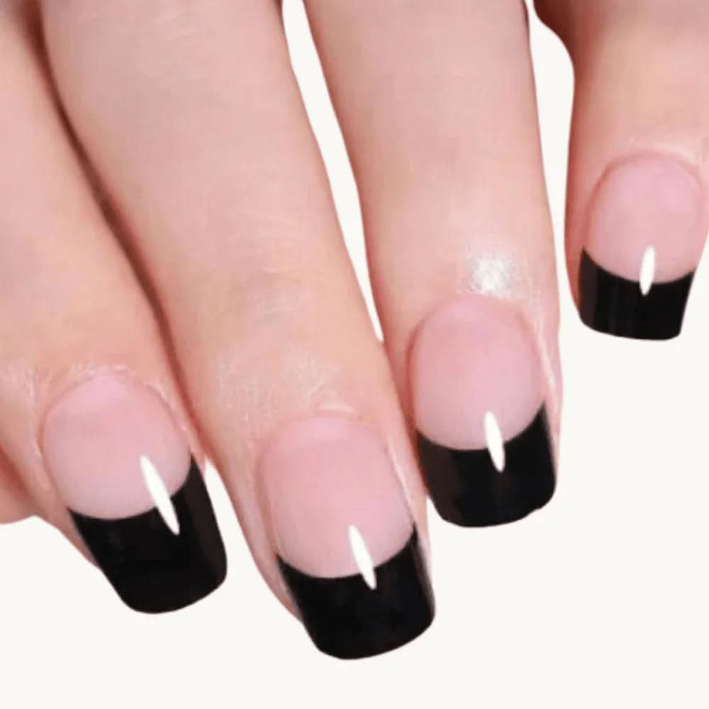autocollants pour ongles en gel UV french manucure noir