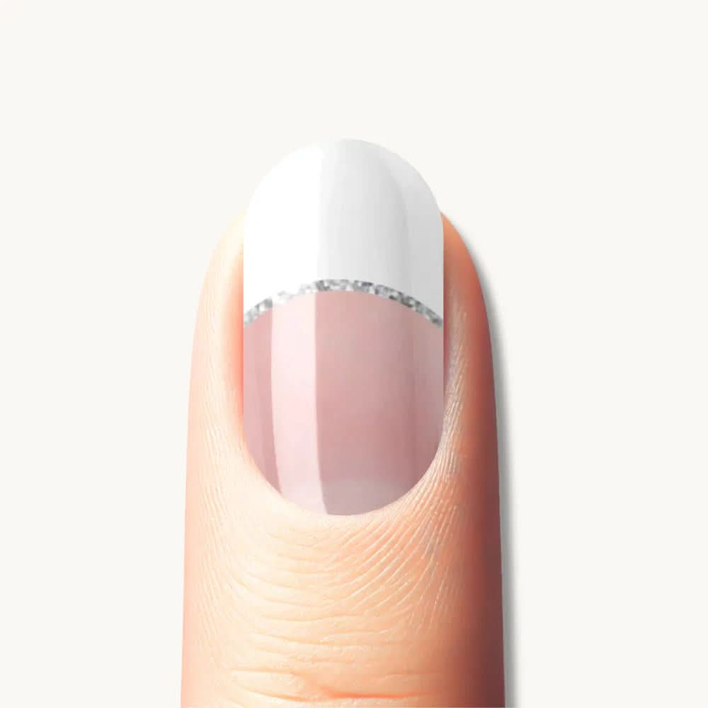 autocollant ongle gel uv french manucure paillete