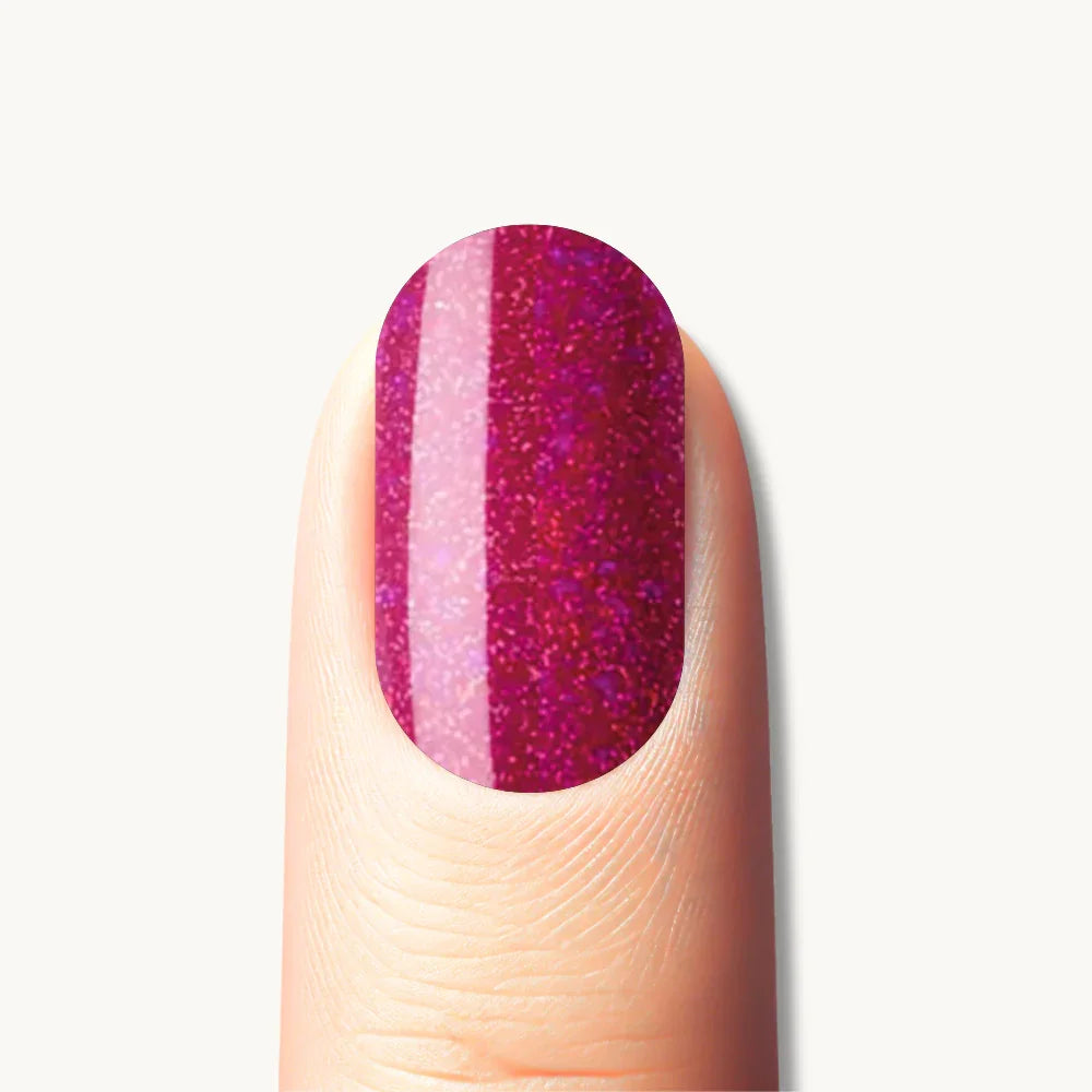 autocollant ongle gel uv rose paillete