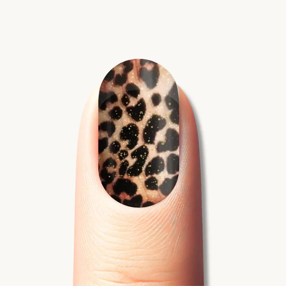 autocollant ongle gel uv léopard