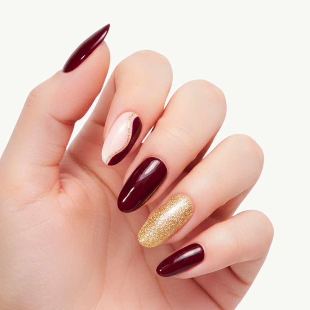 Bandes de gel UV du modèle OLIVIA à poser chez soi – Glaam Nails