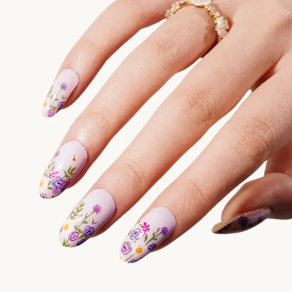 manucure fleur gel