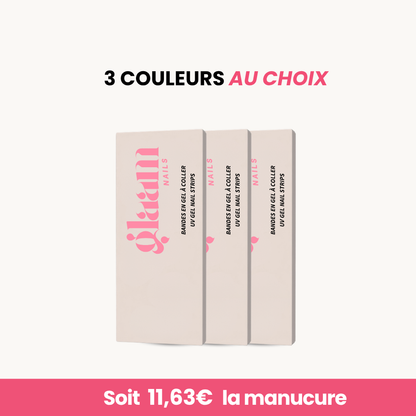 PAQUETE DE 3 UÑAS GLAM