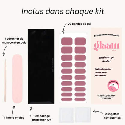 autocollants en gel pour ongles vieux rose