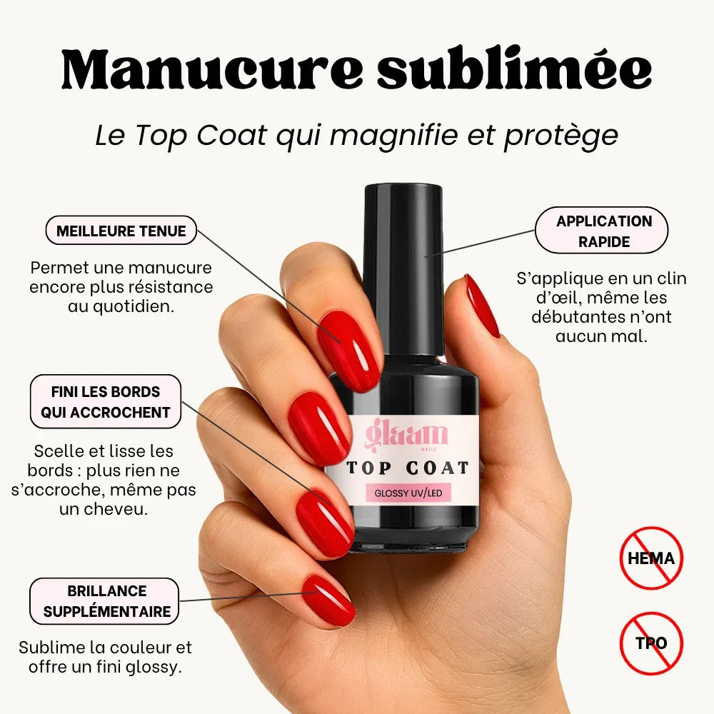 Bandes de gel UV du modèle Duo Soin & Brillance à poser chez soi – Glaam Nails