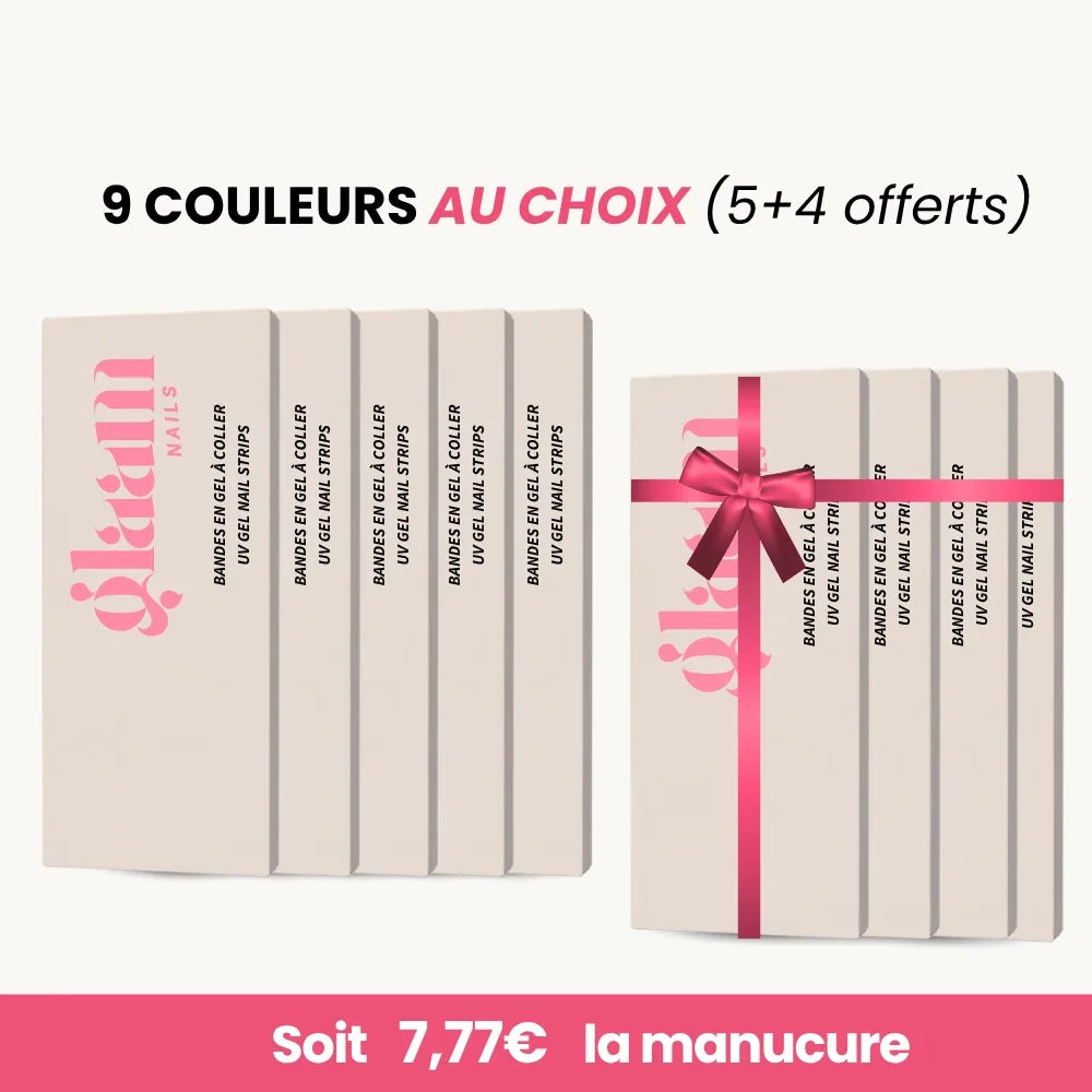 PAQUETE DE 9 UÑAS GLAM