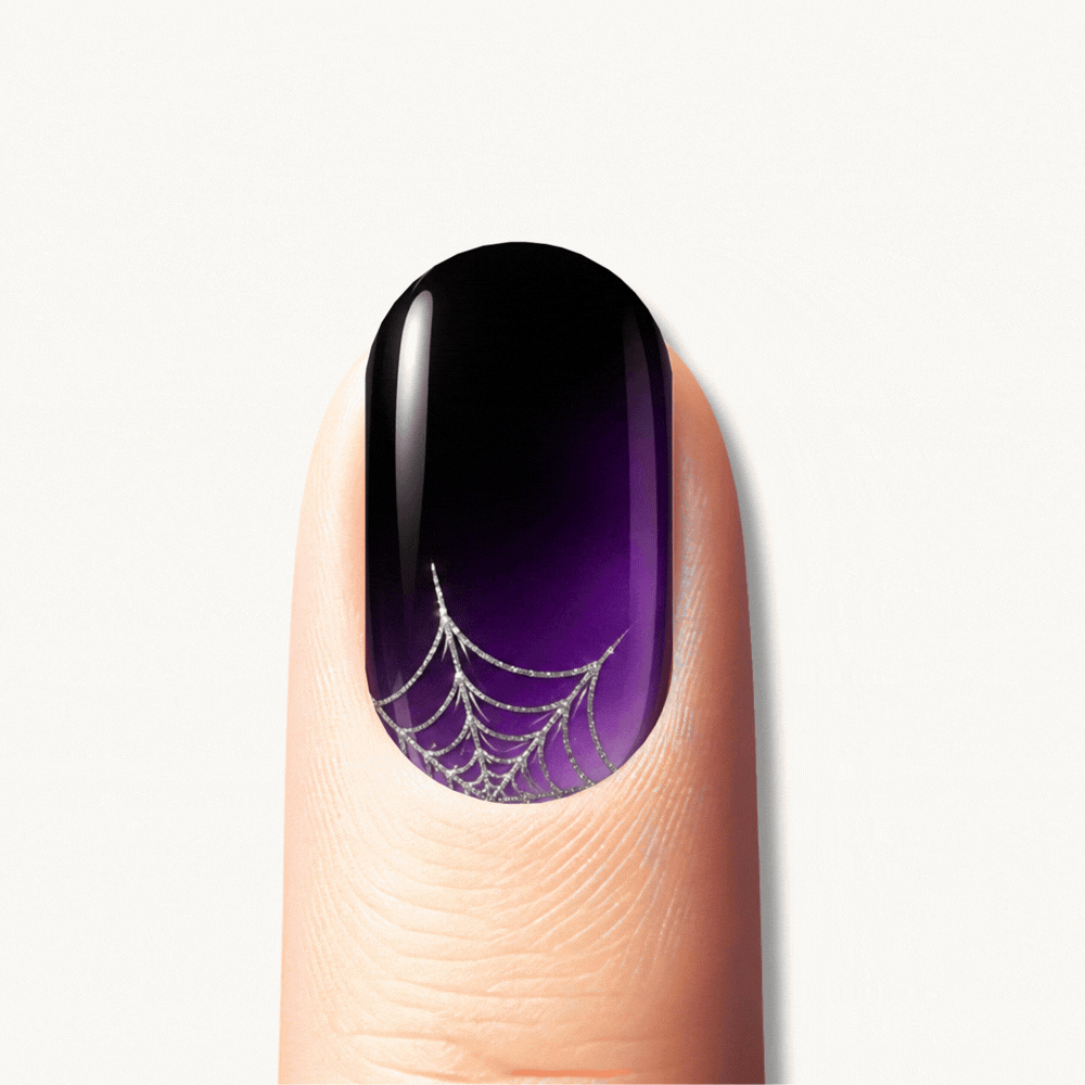 Autocollant ongles gel violet noir