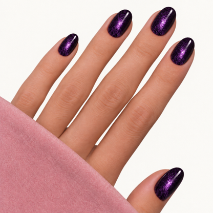 Autocollant ongles gel violet pailleté