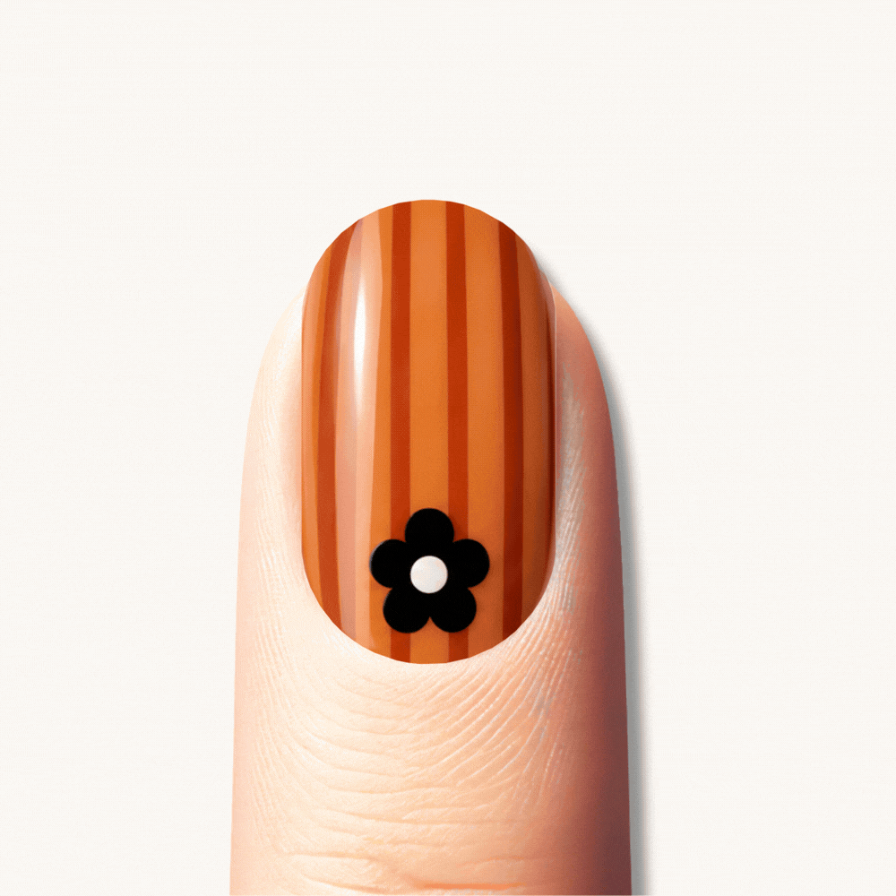 Autocollant ongles gel orange beige