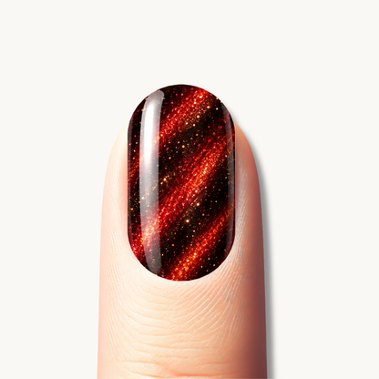 Ongles en gel rouge noir pailleté