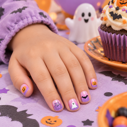 Sticker ongle enfant violet Halloween